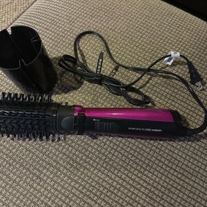 Black and Pink Hot Air Brush for Hair Styling